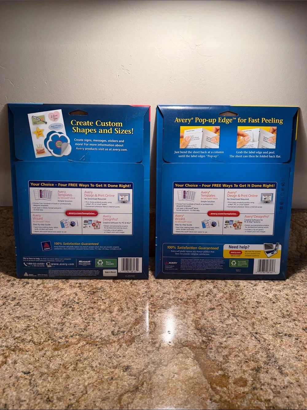 Avery White Shipping & Easy Peel 8160 address & 8165 full sheet